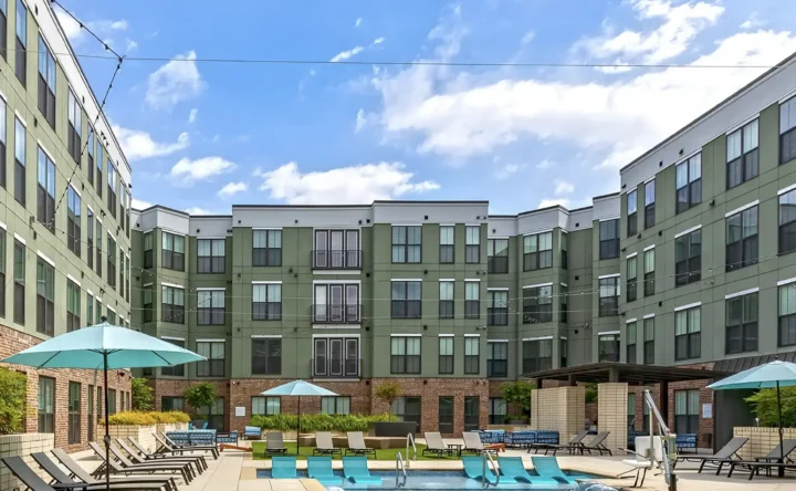 Mid-rise apartment community features 200 homes in Chattanooga, Tennessee.